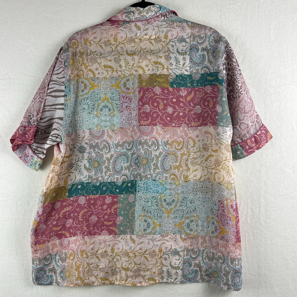 Johnny Was Marseille Garden Resort Shirt In Multi Print Size XL - Picture 3 of 6